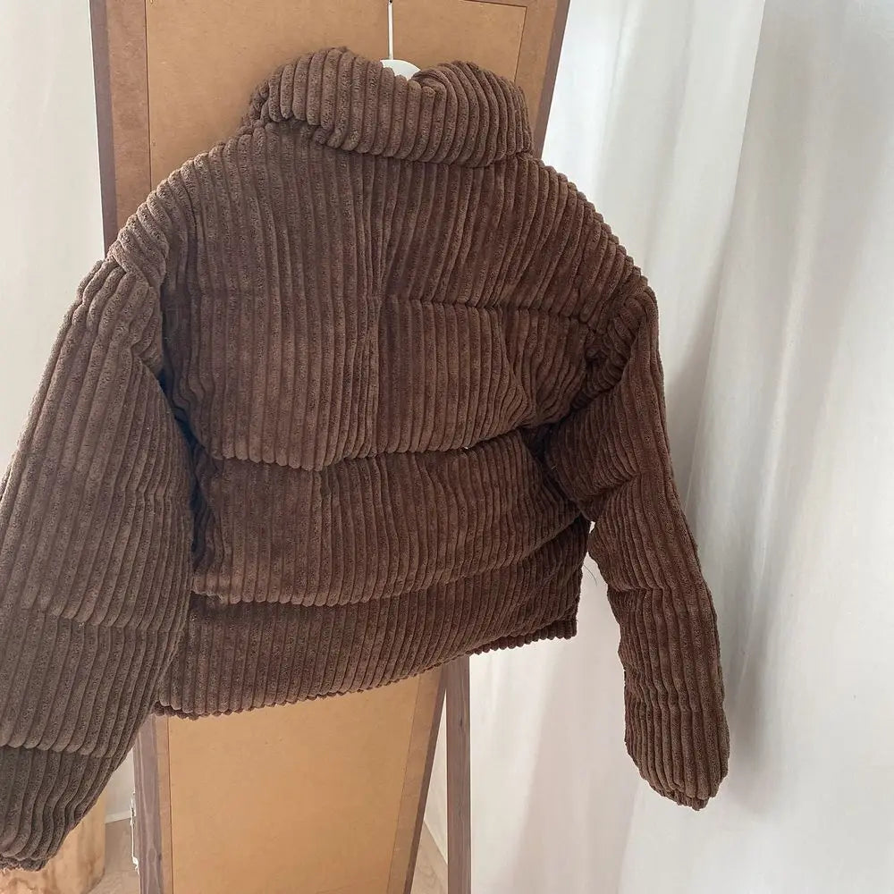 Winter Crop Jacket Thick Warm Bubble Parkas