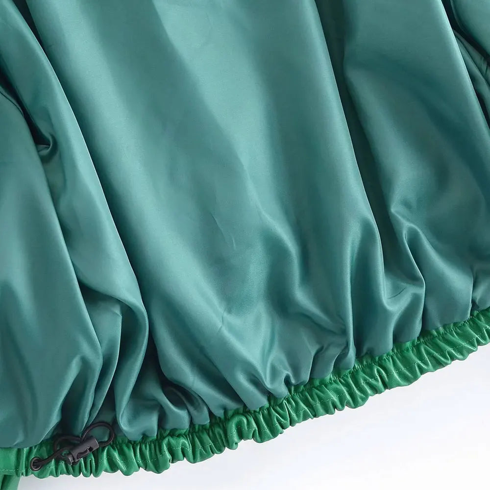 Faux Leather Thick Warm Padded Jacket