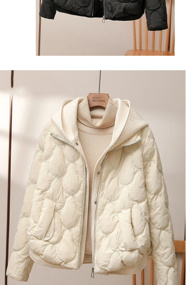 Winter Jacket Fake Two-piece Set Casual Warm Down Cotton Jacket