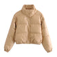 Faux Leather Thick Warm Padded Jacket