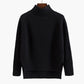 Solid Mock Neck Loose Pullover Sweaters Knit Split Stripe Jumpers