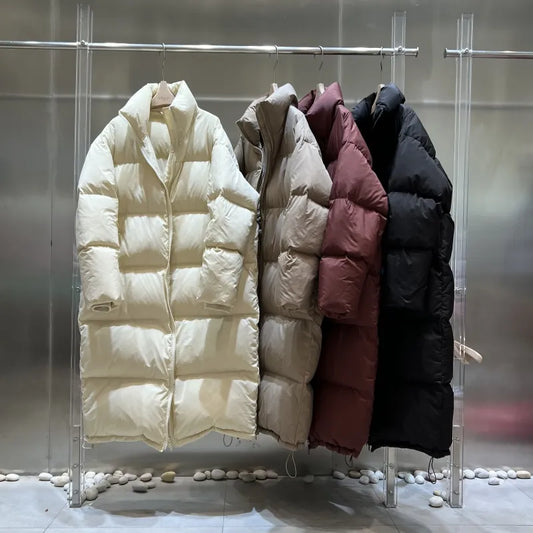 Stand Collar X-Long Bread Fluffy Puffer Coat
