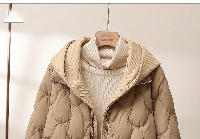 Winter Jacket Fake Two-piece Set Casual Warm Down Cotton Jacket