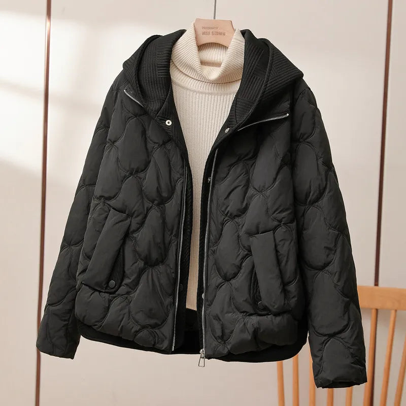 Winter Jacket Fake Two-piece Set Casual Warm Down Cotton Jacket