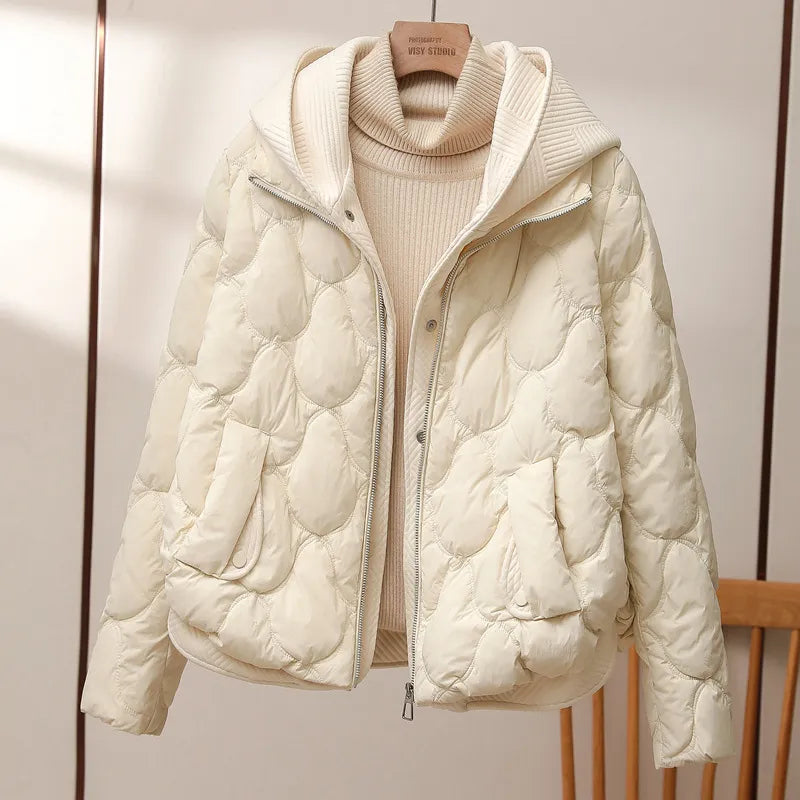 Winter Jacket Fake Two-piece Set Casual Warm Down Cotton Jacket