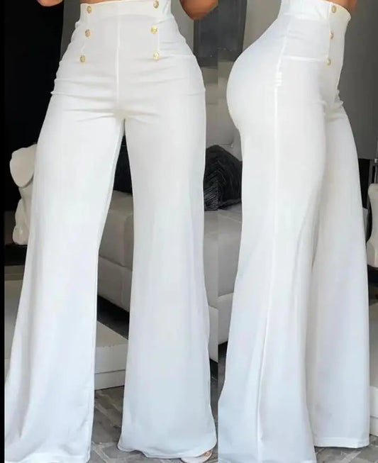 Elegant High Waist Wide Leg Bootcut Flared Trousers