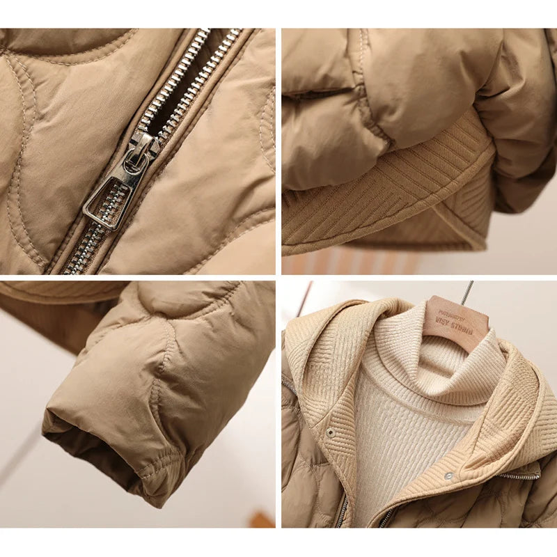 Winter Jacket Fake Two-piece Set Casual Warm Down Cotton Jacket